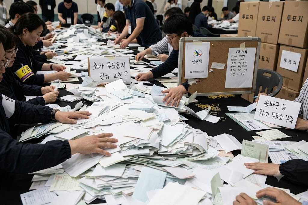 투표용지 부족 91곳으로…26곳 투표 중단
