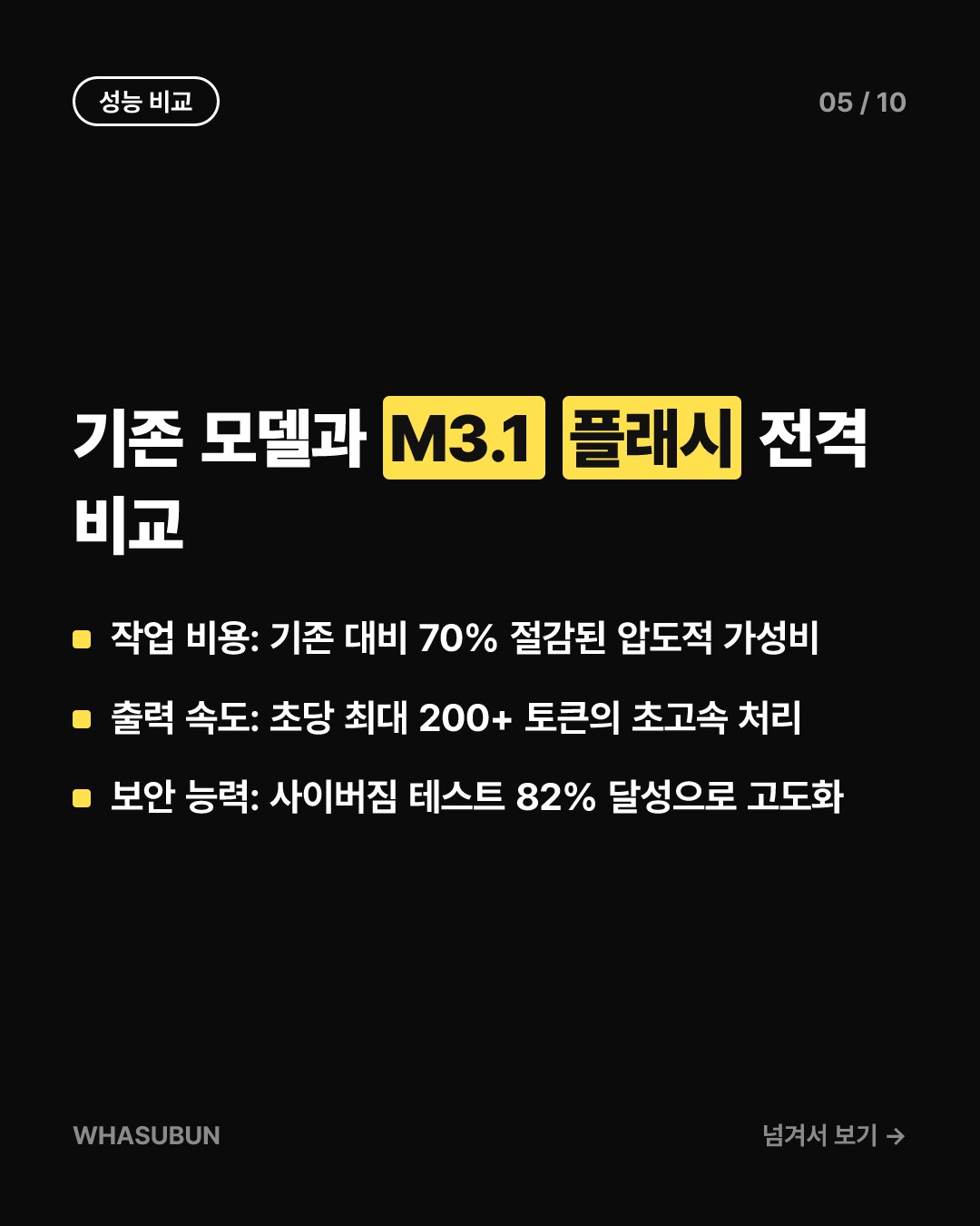 미니맥스 M3.1 플래시: 에이전트 AI의 판도를 뒤흔들다 카드뉴스 5
