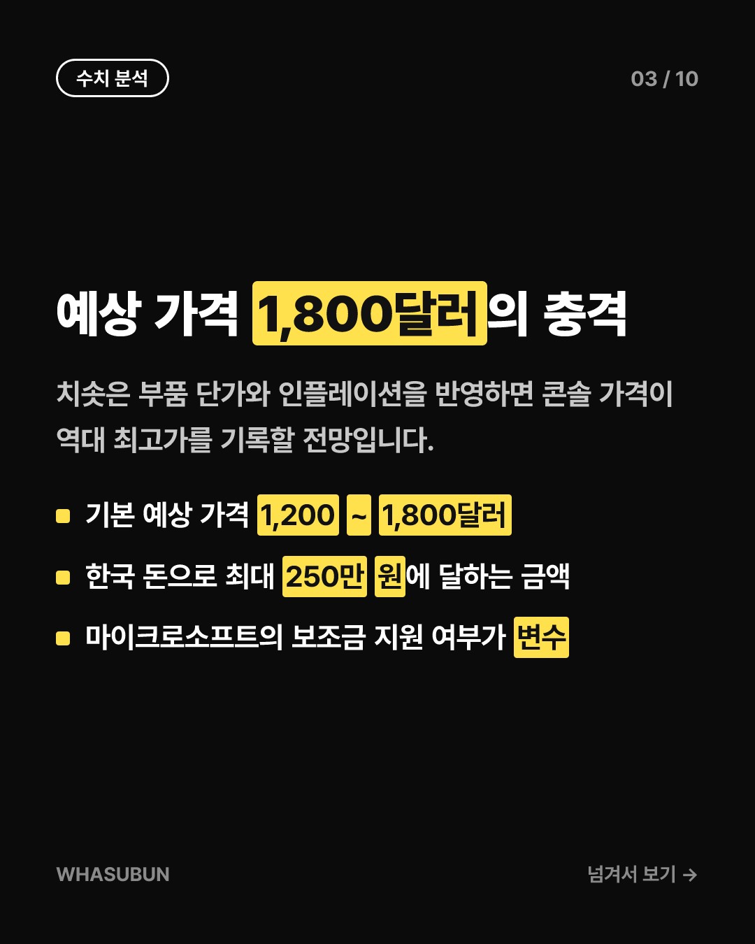 마이크로소프트 차세대 콘솔 가격, 최대 250만 원 시대 오나? 카드뉴스 3