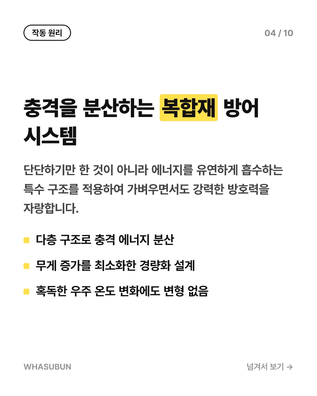 우주 쓰레기를 막아내는 초강력 방패, 아토믹-6 우주 갑옷 궤도 데뷔 카드뉴스 4