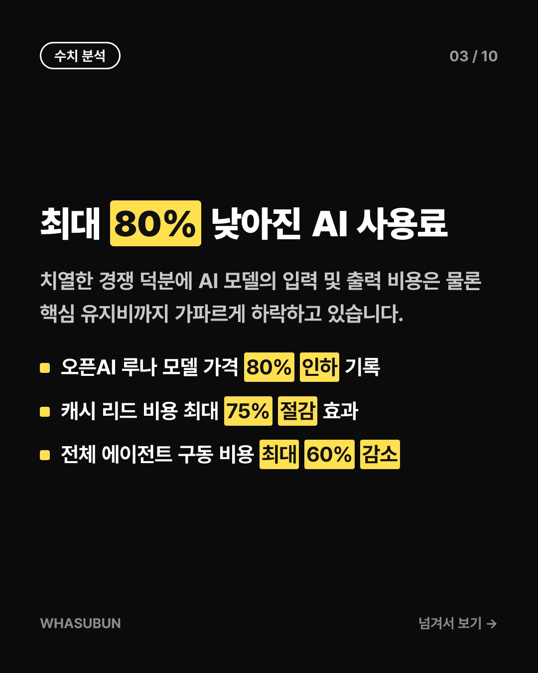오픈AI·앤스로픽 LLM 가격 대폭 인하 이유 카드뉴스 3