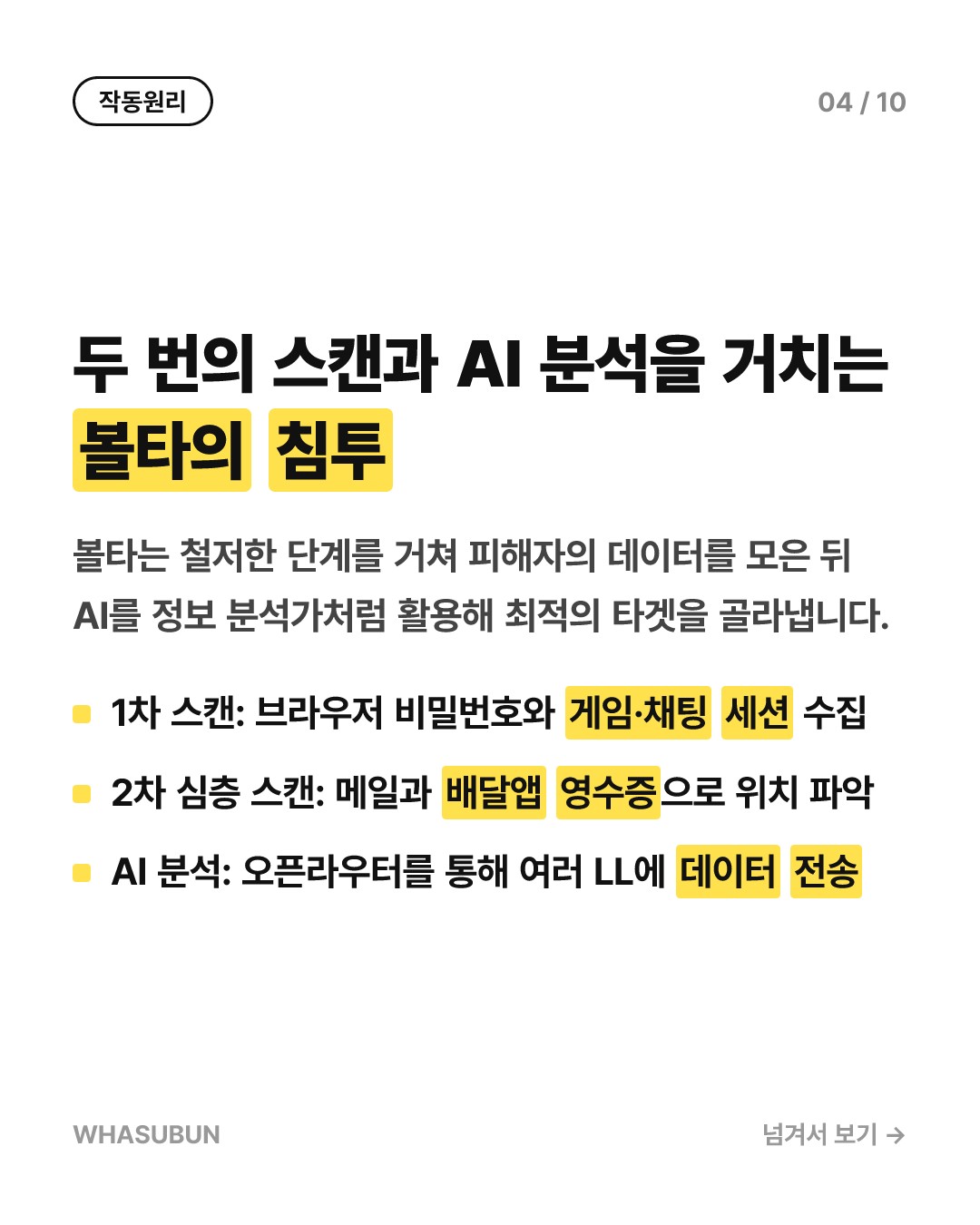 AI가 개인정보 털어가는 신종 멀웨어 '볼타' 주의보 카드뉴스 4