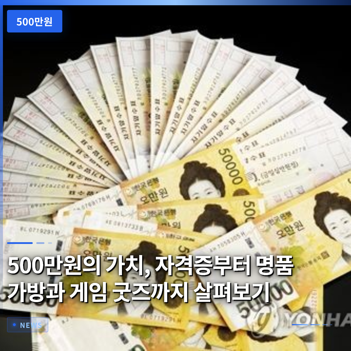 500만원의 가치, 자격증부터 명품 가방과 게임 굿즈까지 살펴보기