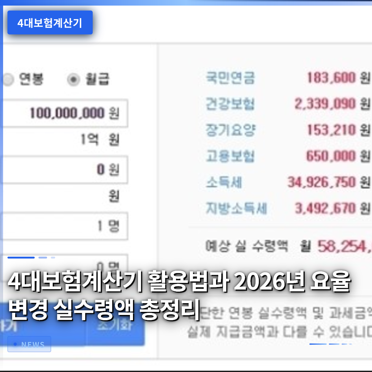 4대보험계산기 활용법과 2026년 요율 변경 실수령액 총정리