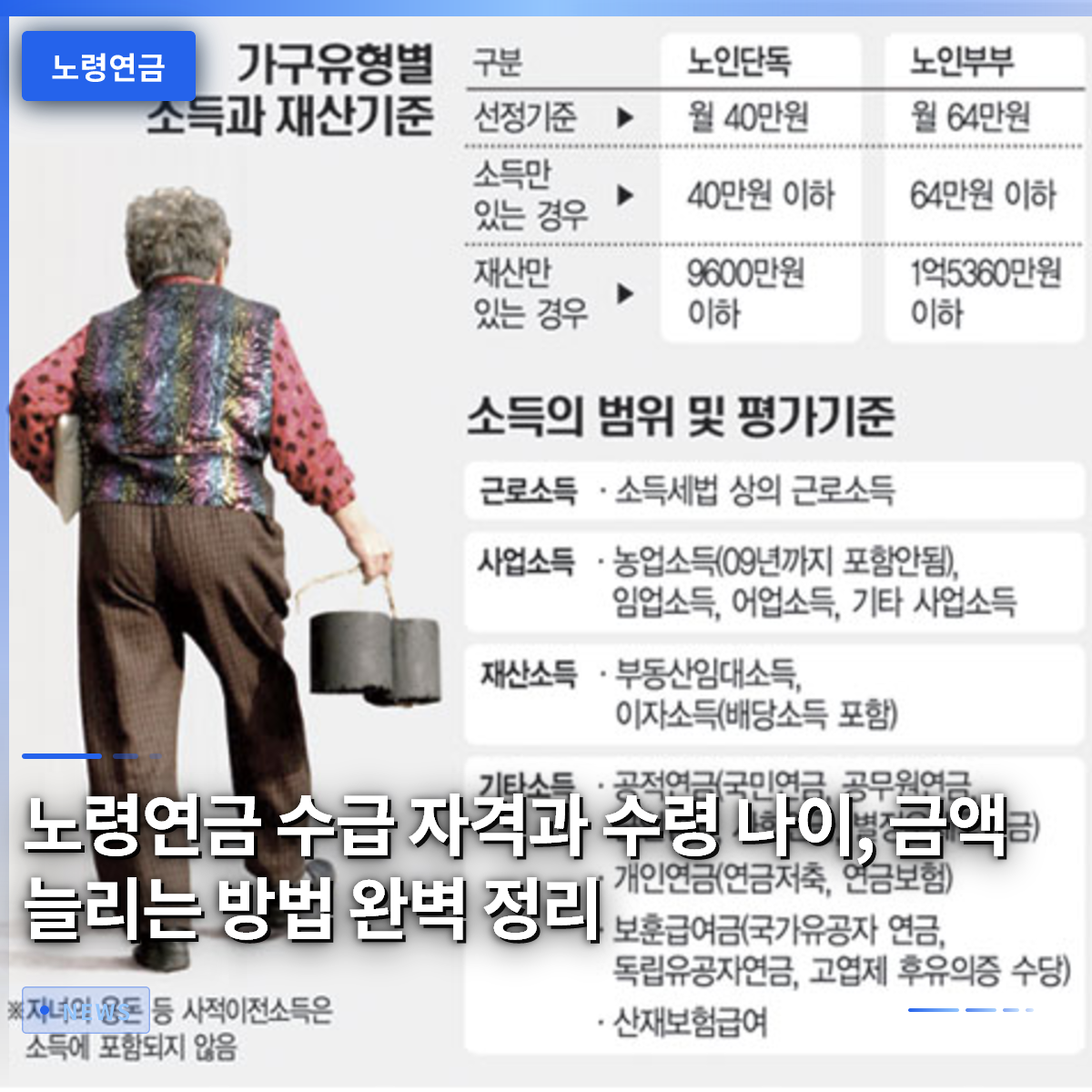 노령연금 수급 자격과 수령 나이, 금액 늘리는 방법 완벽 정리 노령연금 수급 자격과 수령 나이, 금액 늘리는 방법 완벽 정리