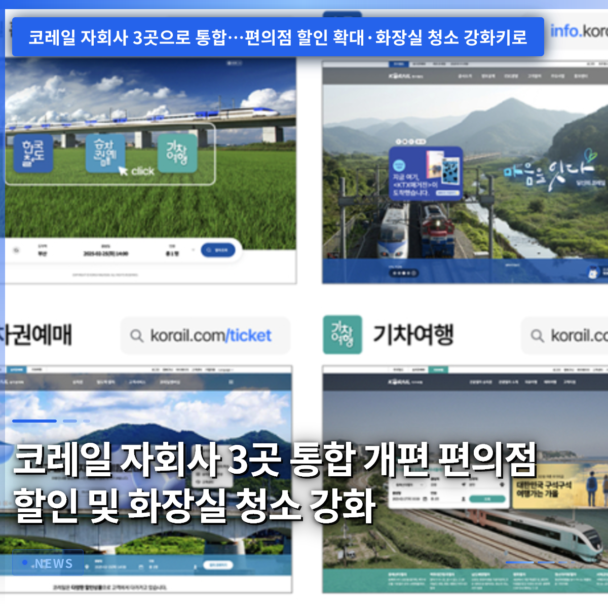 Korail Consolidates Three Subsidiaries: Expanded Convenience Store Discounts and Enhanced Restroom Cleaning
