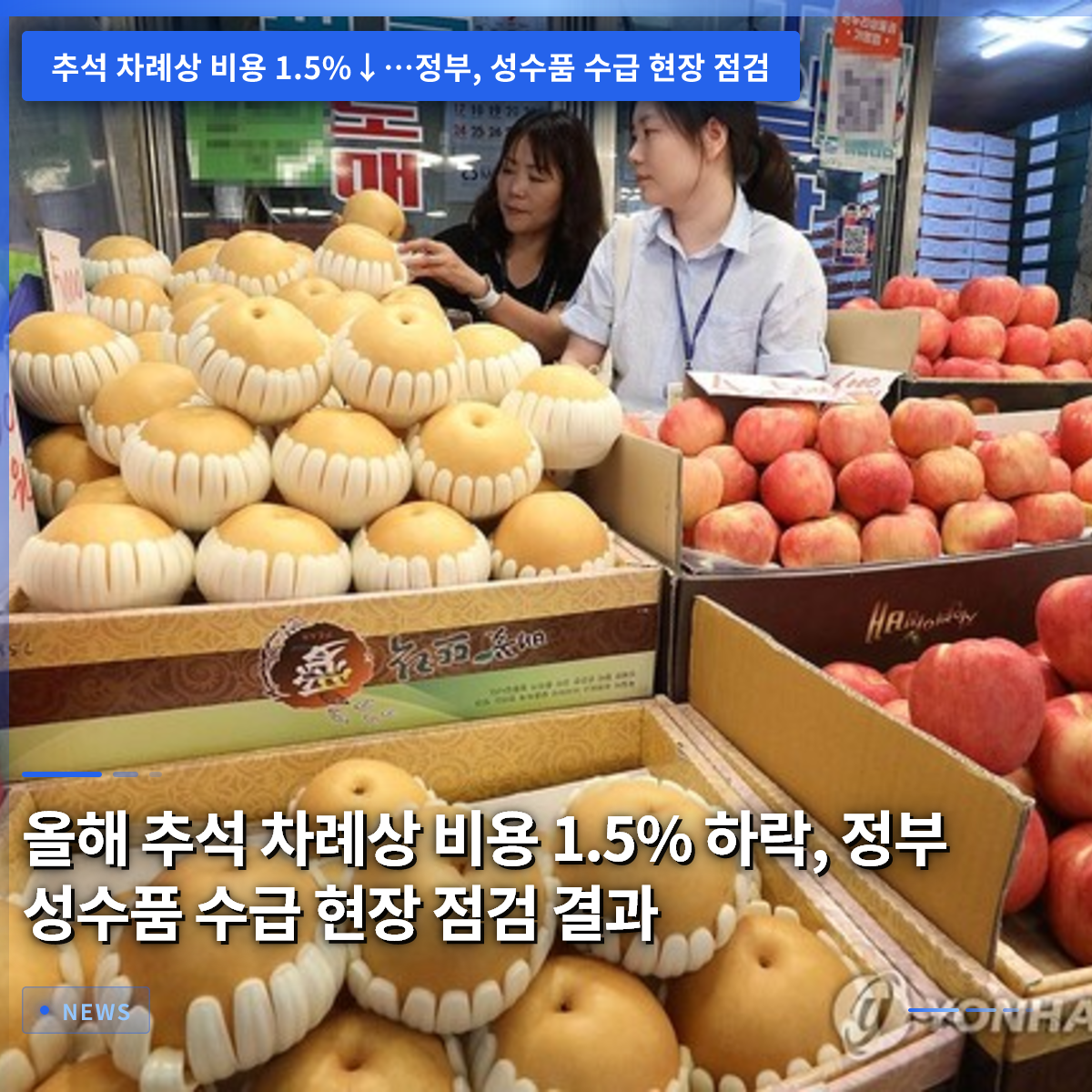 Chuseok Ancestral Rites Table Costs Down 1.5% This Year: Results of Government's On-Site Inspection of Peak-Season Goods Supply