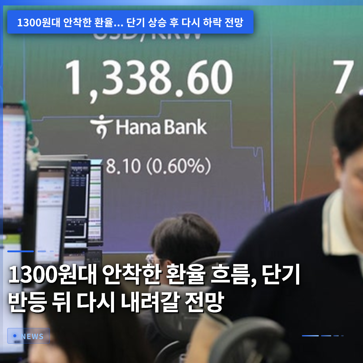 1300원대 안착한 환율 흐름, 단기 반등 후 다시 하락 전망 1300원대 안착한 환율 흐름, 단기 반등 후 다시 하락 전망