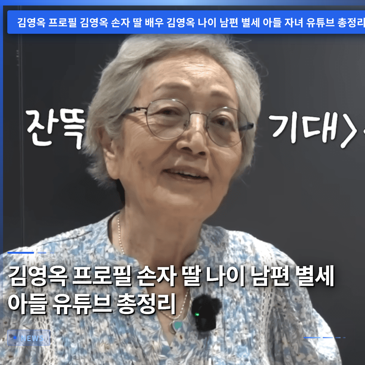Kim Young-ok Profile: Grandson, Daughter, Age, Late Husband, Son, and YouTube Summary