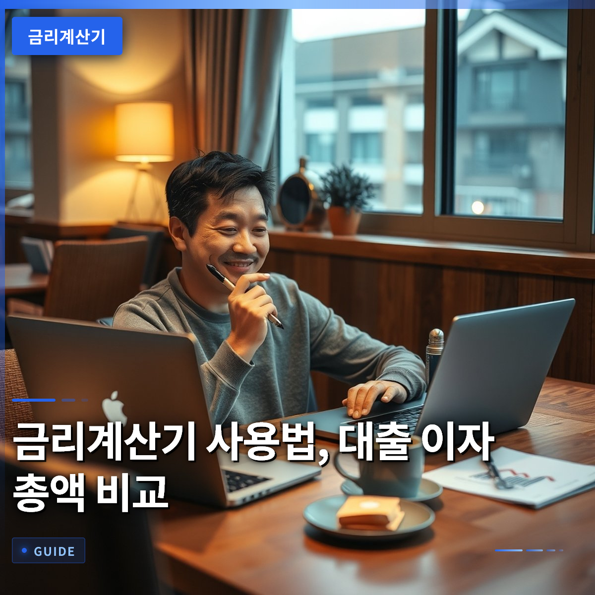금리계산기 사용법, 대출 이자 총액 비교
