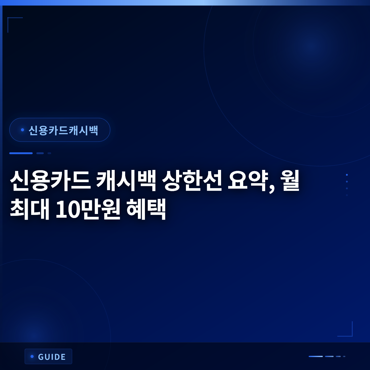 신용카드 캐시백 상한선 요약, 월 최대 10만원 혜택