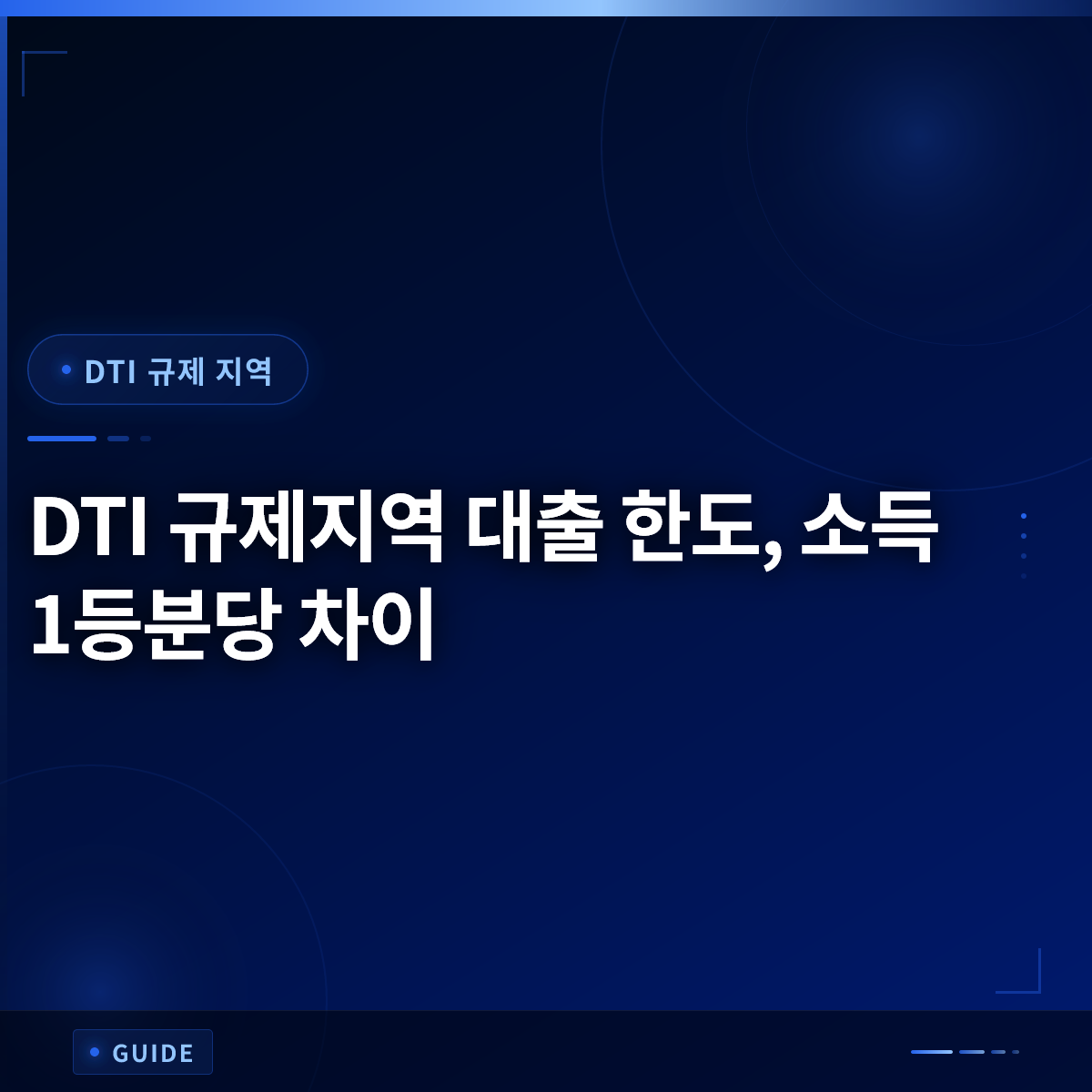 DTI 규제지역 대출 한도, 소득 1등분당 차이