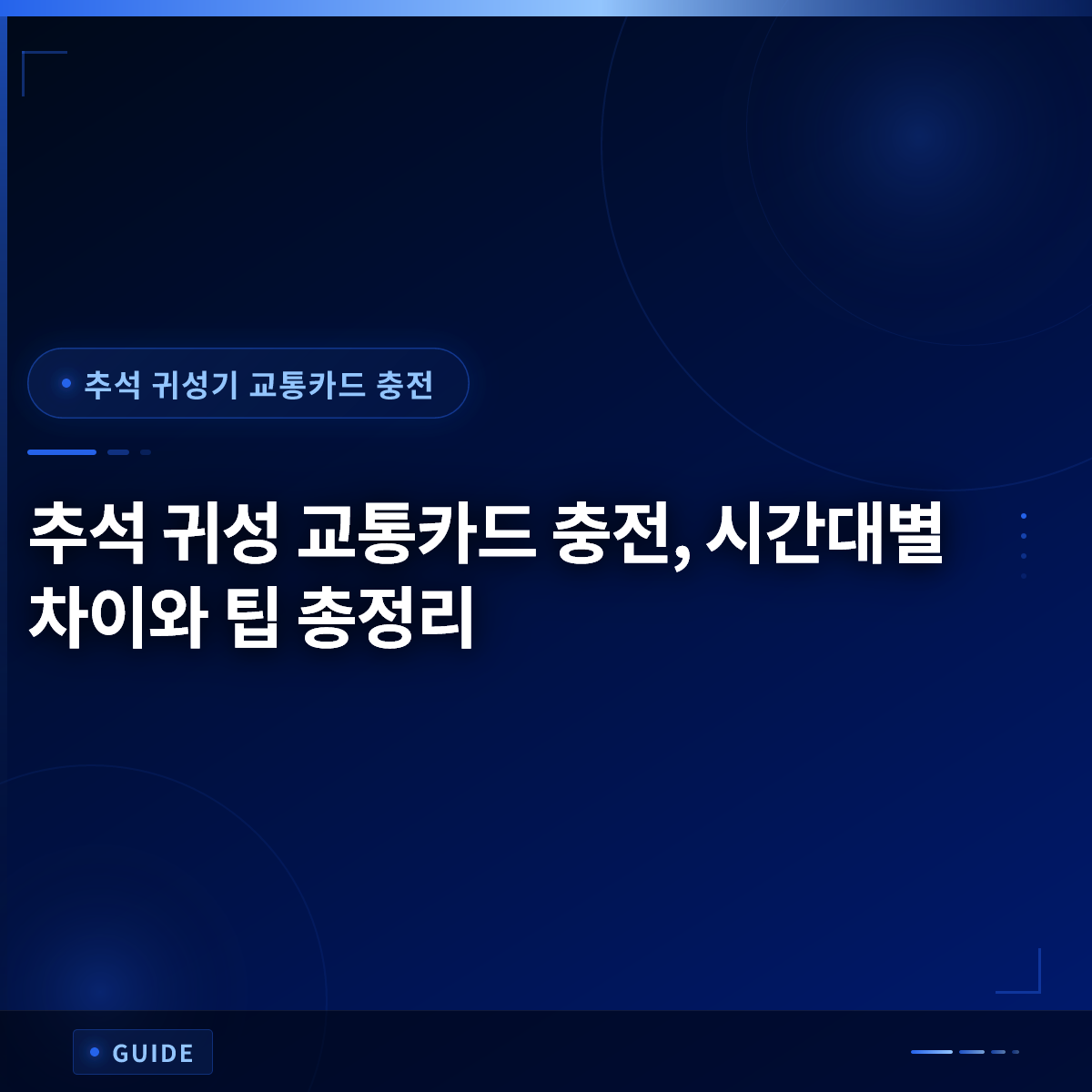 추석 귀성 교통카드 충전, 시간대별 차이와 팁 총정리