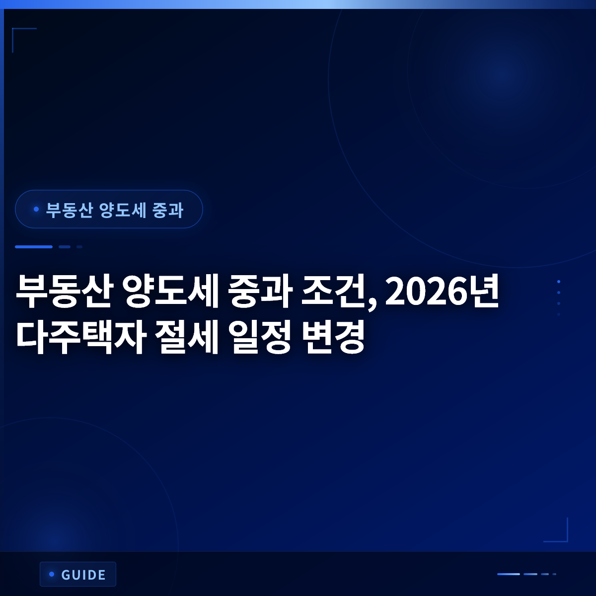 부동산 양도세 중과 조건, 2026년 다주택자 절세 일정 변경