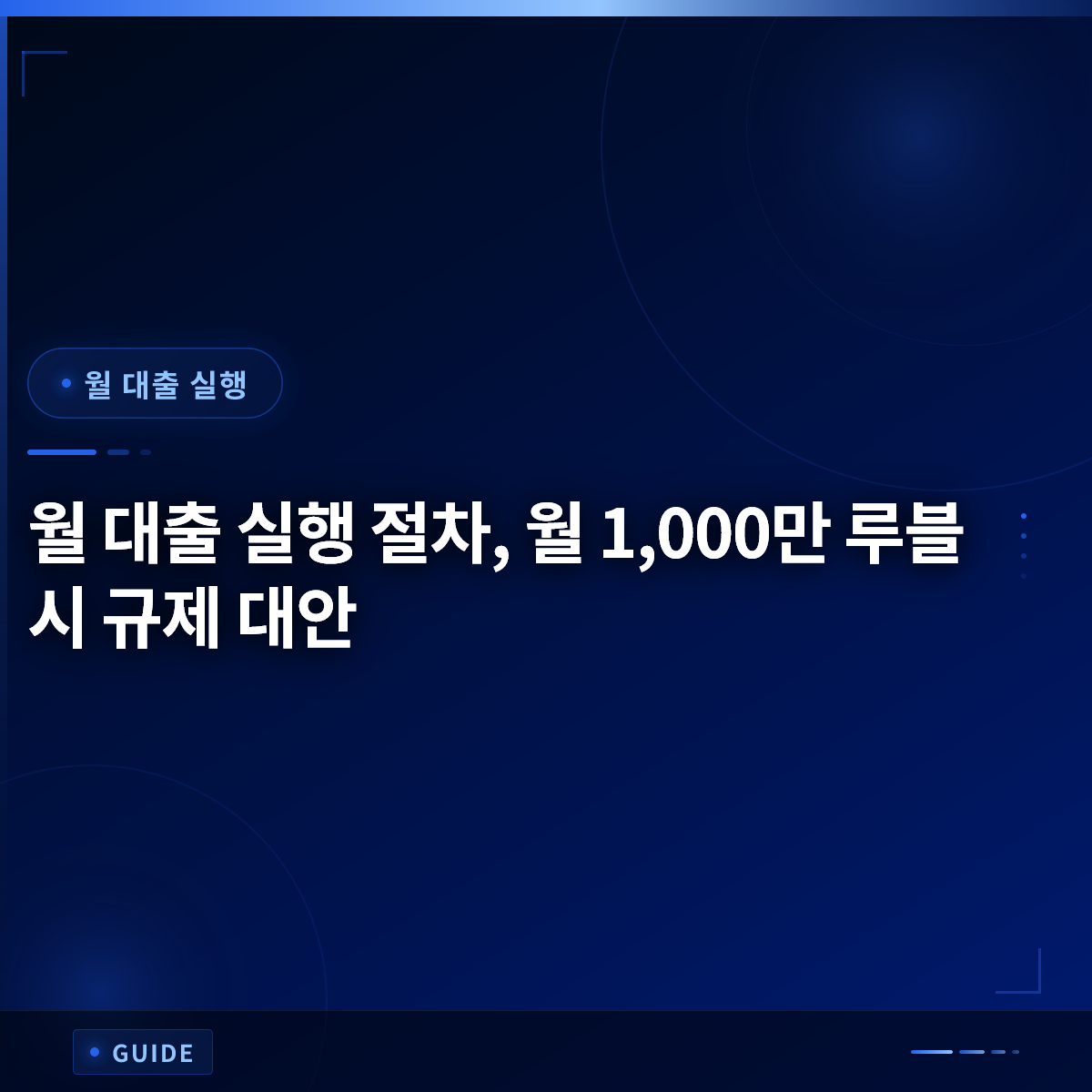 월 대출 실행 절차, 월 1,000만 루블 시 규제 대안