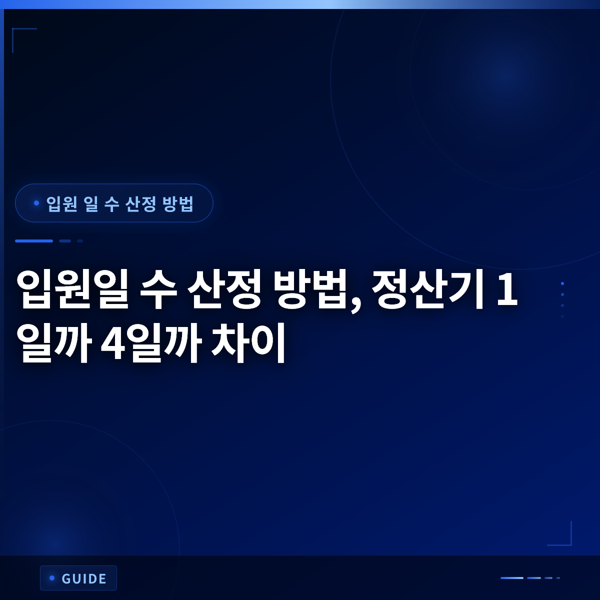 입원일 수 산정 방법, 정산기 1일까 4일까 차이