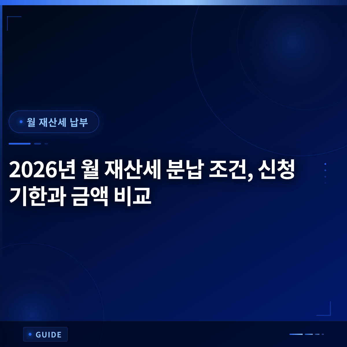 2026년 월 재산세 분납 조건, 신청 기한과 금액 비교