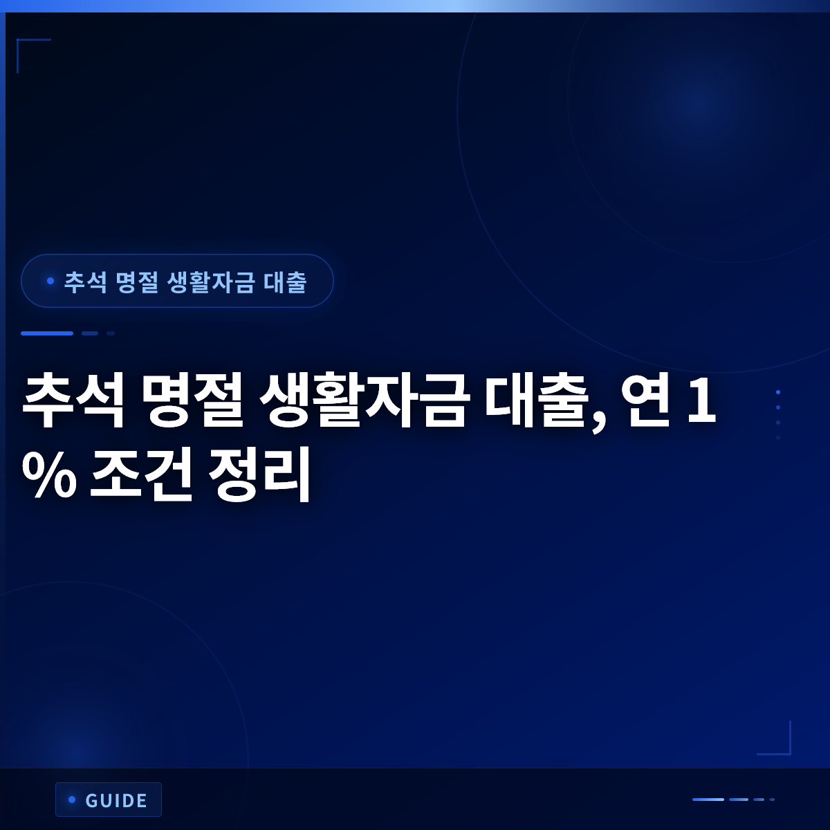 추석 명절 생활자금 대출, 연 1% 조건 정리