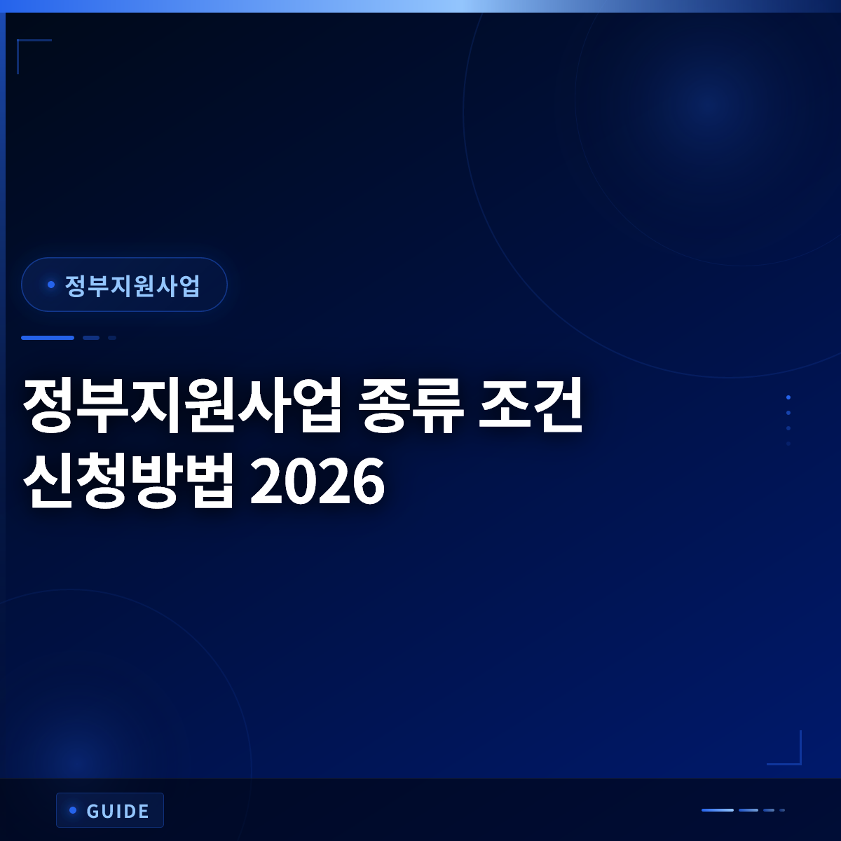 정부지원사업 종류 조건 신청방법 2026