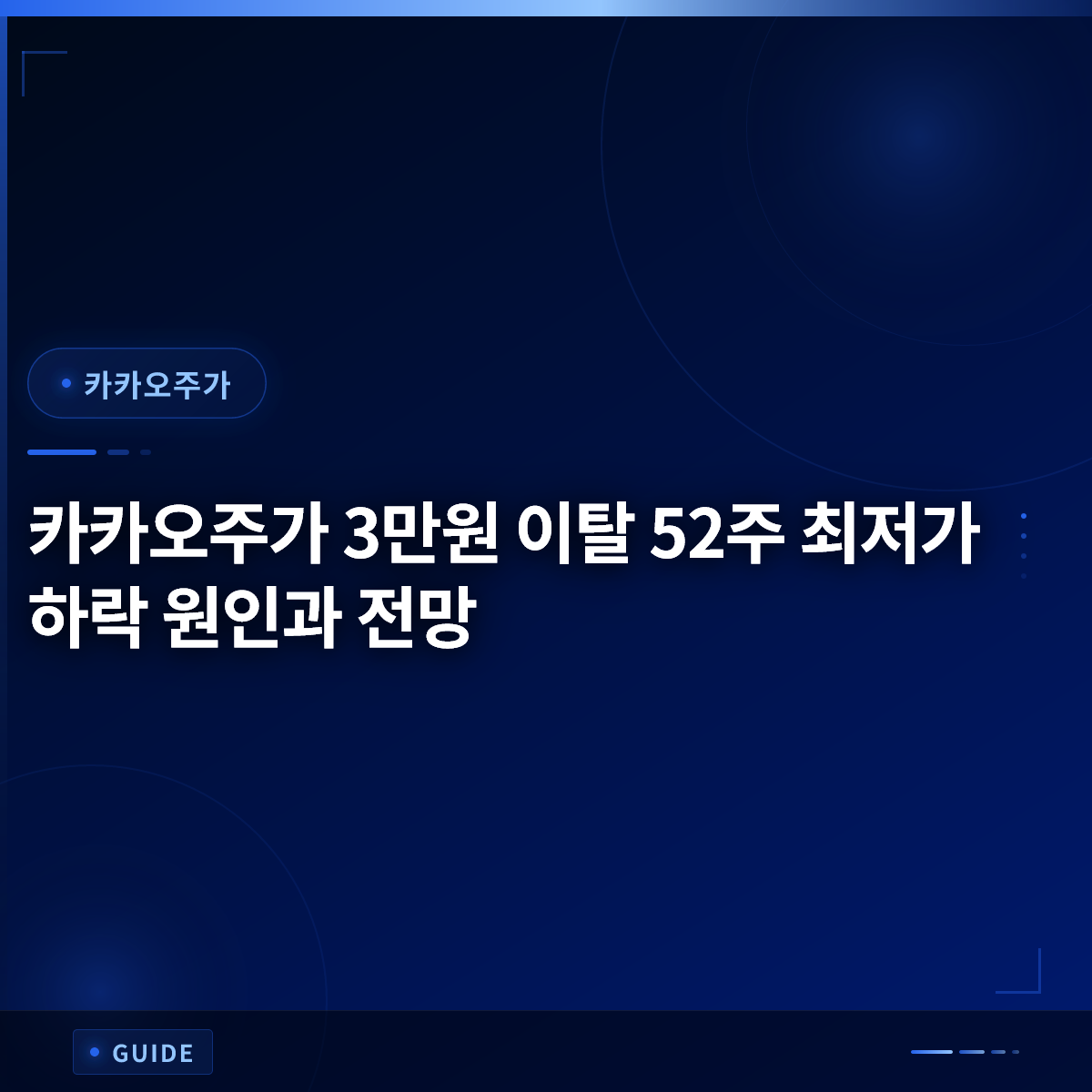 카카오주가 3만원 이탈 52주 최저가 하락 원인과 전망 카카오주가 3만원 이탈 52주 최저가 하락 원인과 전망